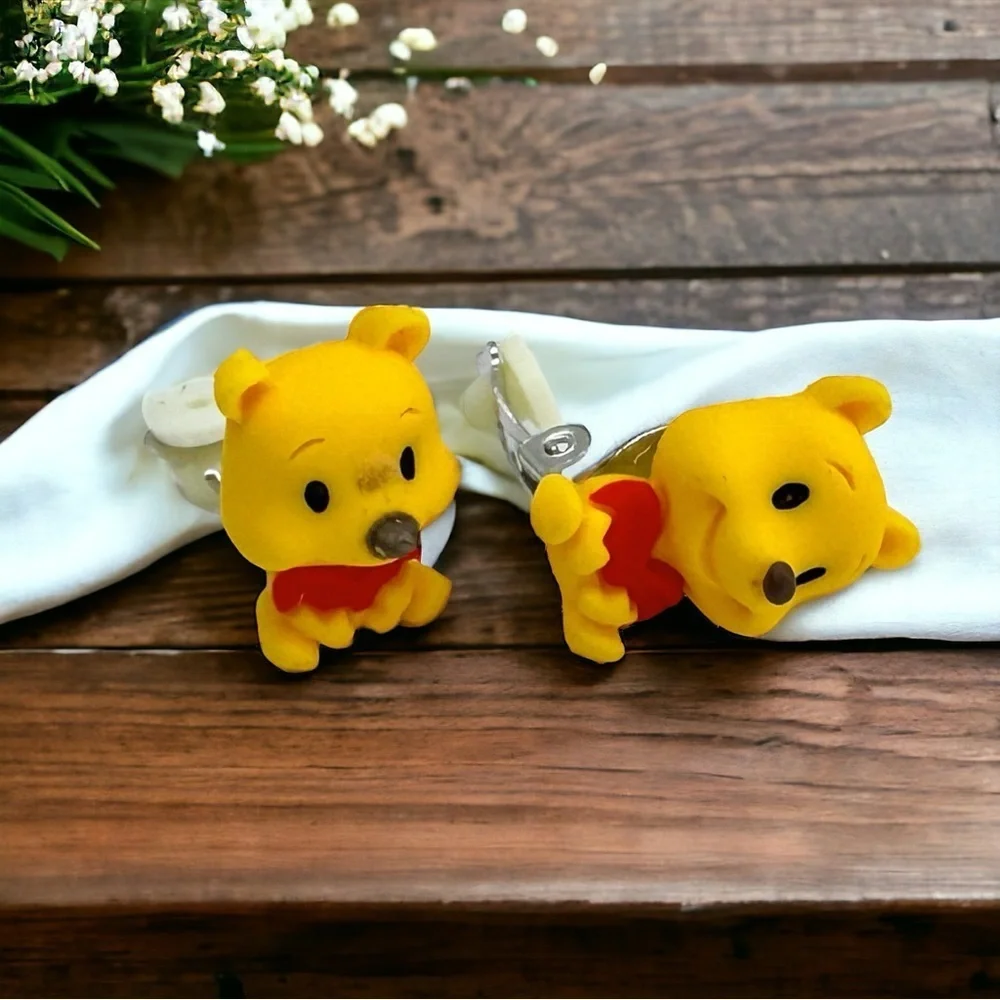 Winnie Pooh Piglet Tigger Clip-On Earring Set